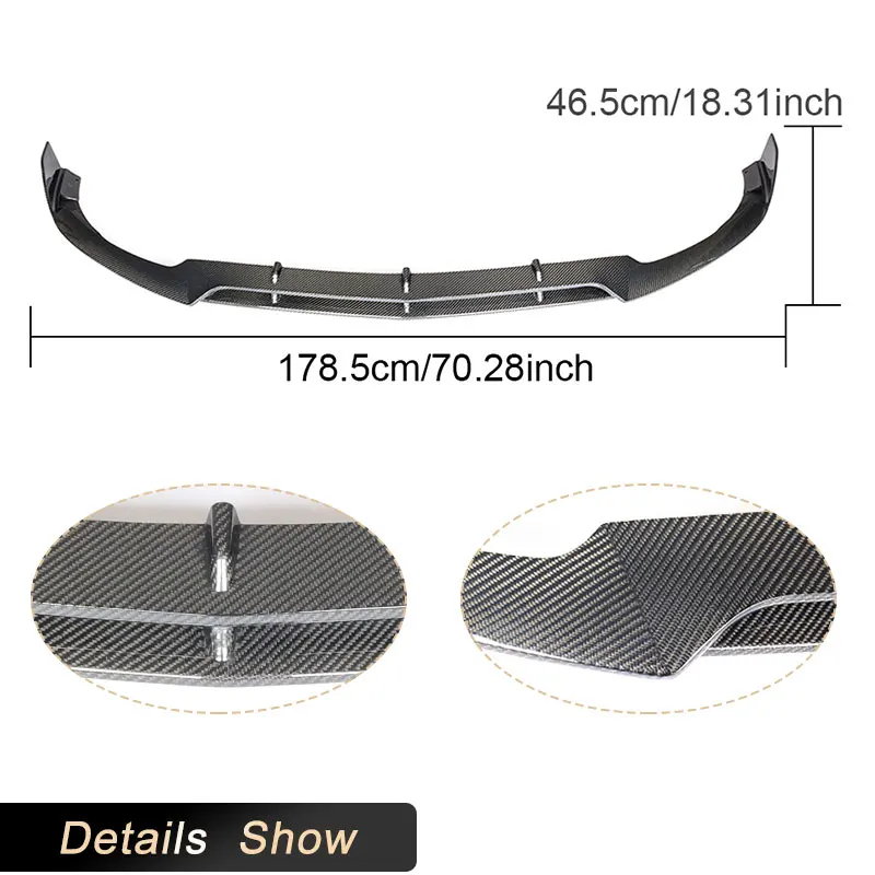 Carbon Fiber Car Front Bumper Lip Spoiler for Mercedes-Benz C Class W205 C63 AMG Sedan 4-Door 2015 - 2018 Front Lip Splitters