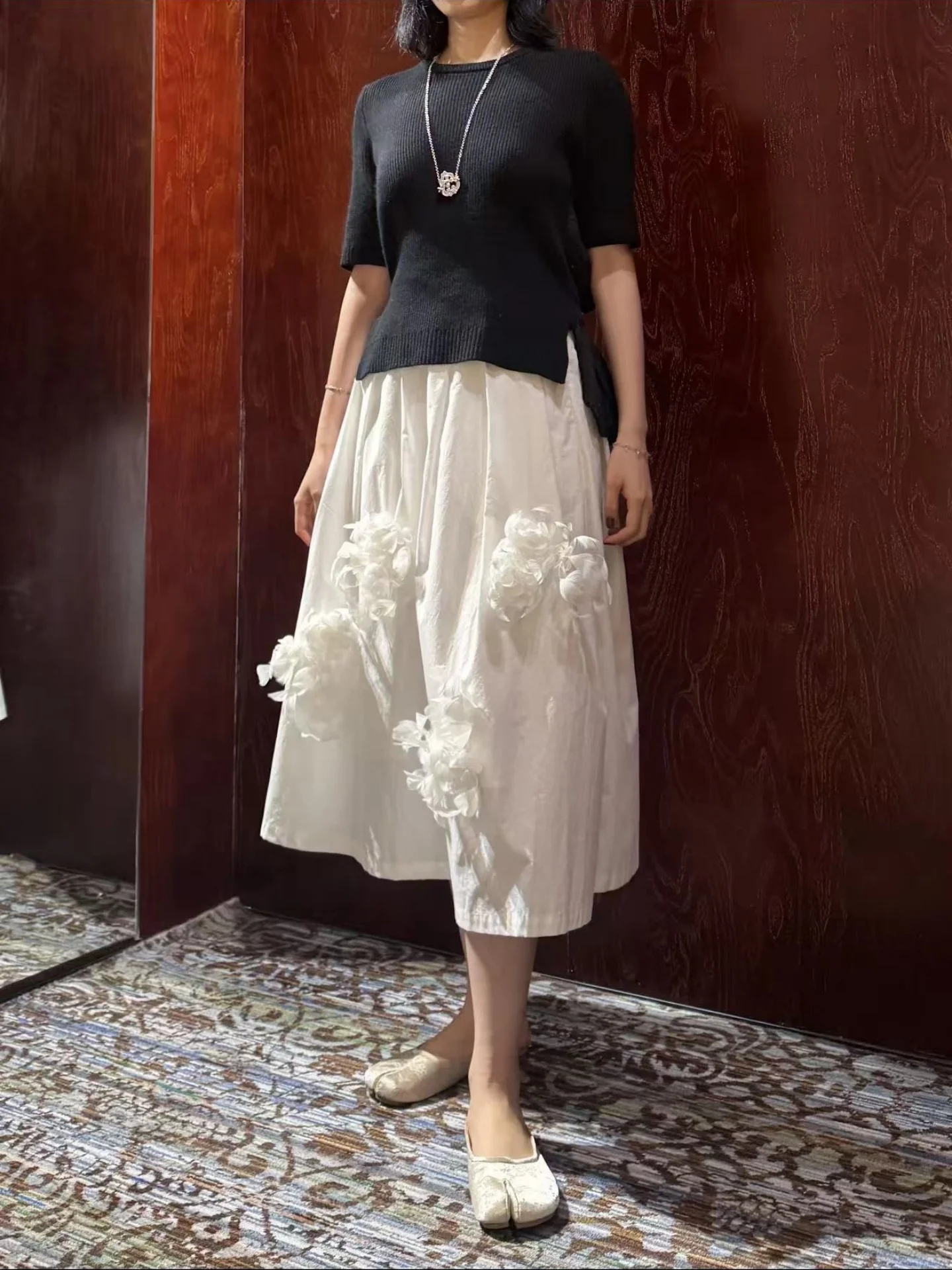 

Новый вязаный топ в винтажном стиле с вышивкой, ажурными вставками и круглым вырезом, с завышенной талией, для женщин...