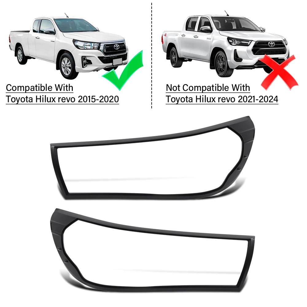 Head Lamp Protector Decorative Head Light Cover Surrounds Trim for Toyota Hilux Revo 2015 -2020 4X4 Styling Accessories