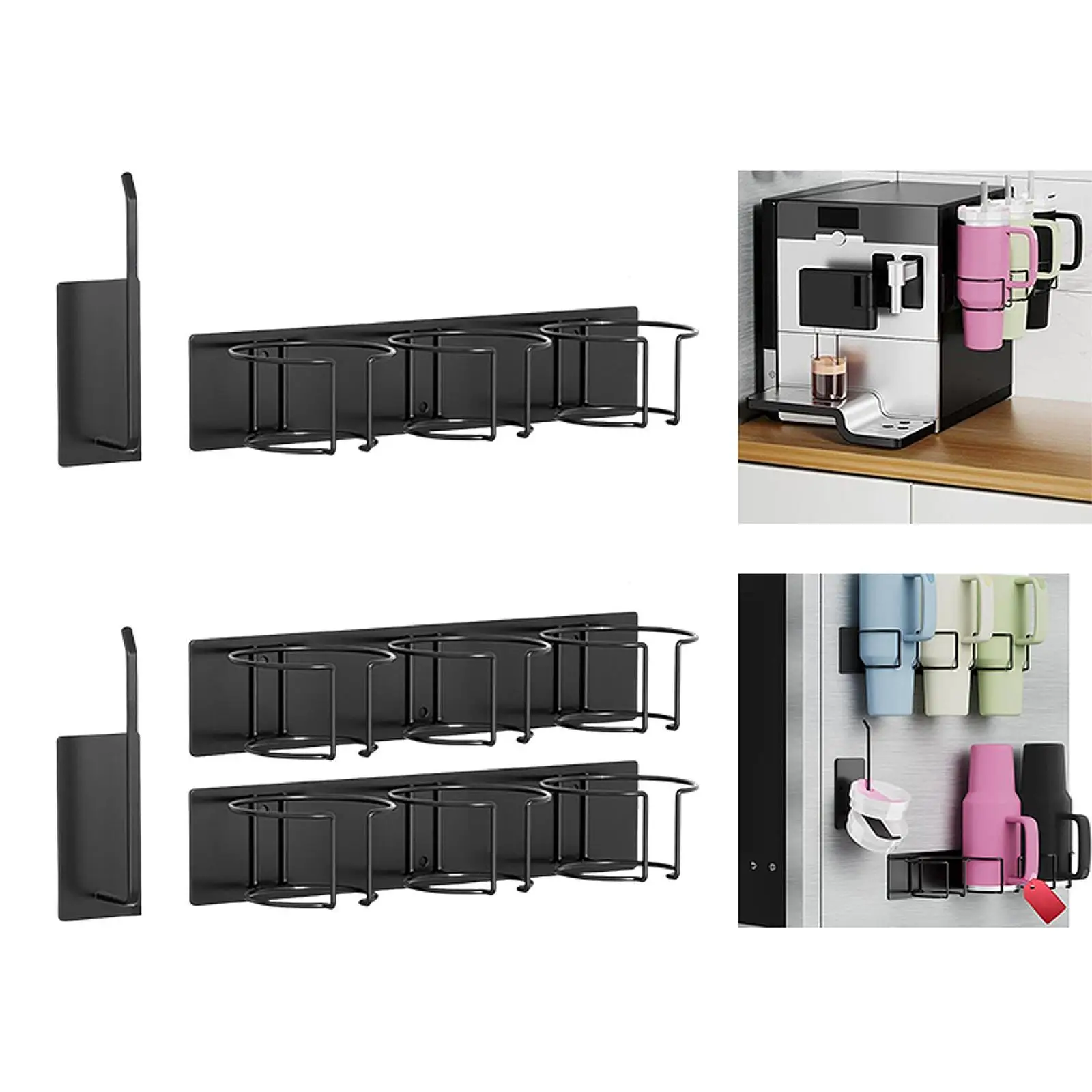 

Магнитный держатель для чашки, простая установка, практичный, легкий доступ, экономия места для кухонного холодильника с крышкой, органайзер для бутылки с водой