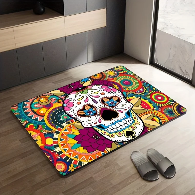 Mexican Day of The Dead Carpet for Living Room Home Decor Sofa Table Large Area Rugs Bedroom Bedside Foot Pad Anti-slip Doormat