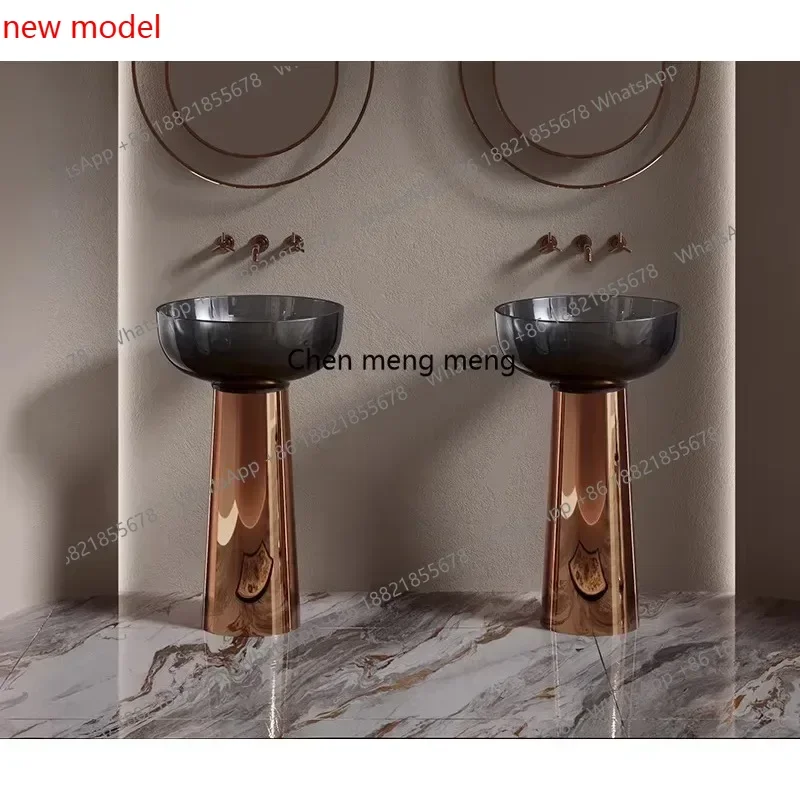 N138X  Minimalist light luxury column basin wash basin integrated floor-standing vertical sink