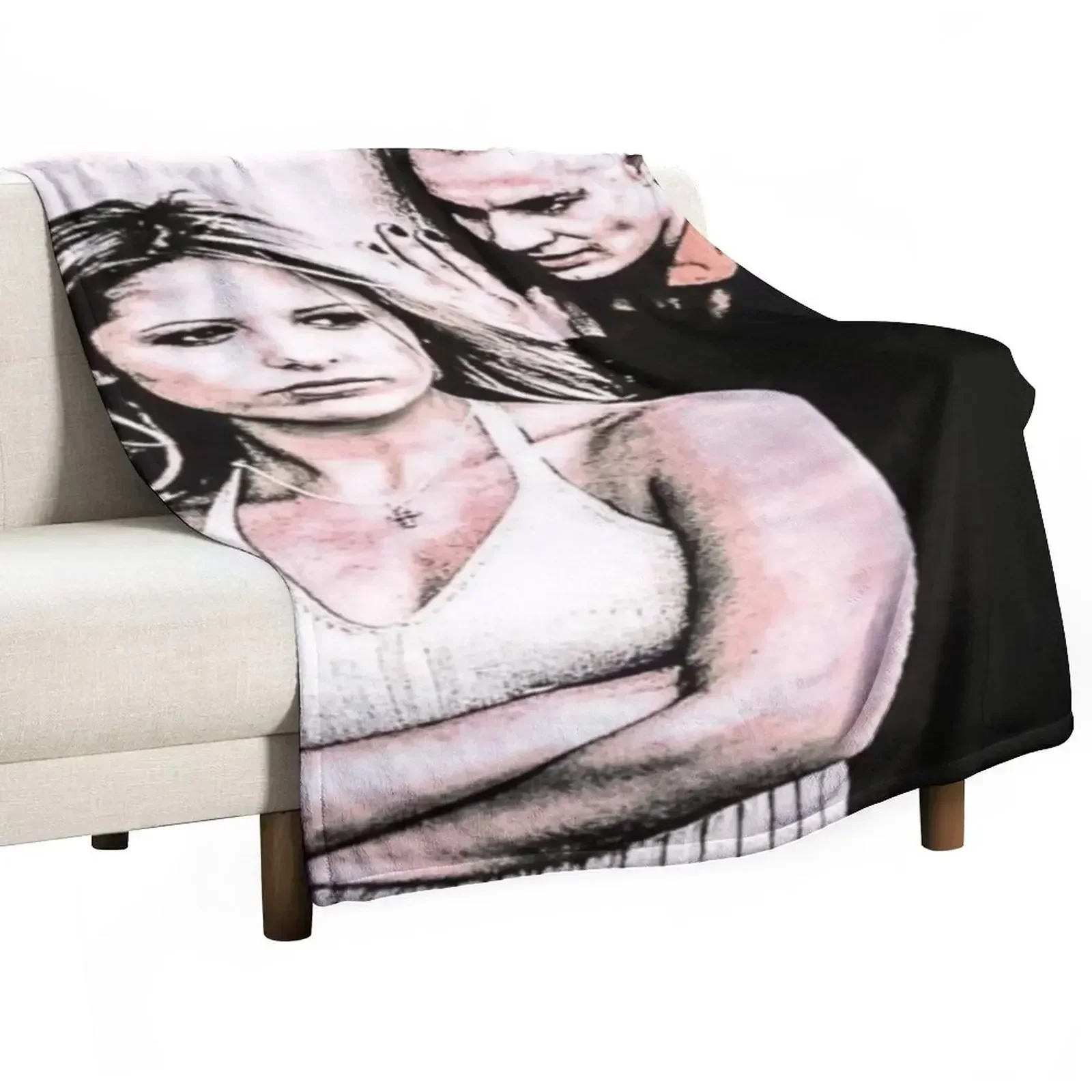 Buffy and Spike Throw Blanket Soft Plaid Thins Cute Plaid for sofa Blankets For Baby Plaid on the sofa Blankets
