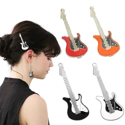 New Harajuku Guitar Hair Clip Metal Musical Instrument Hairpin for Women Girls Trendy Bang Side Clips Y2k Style Hair Accessories