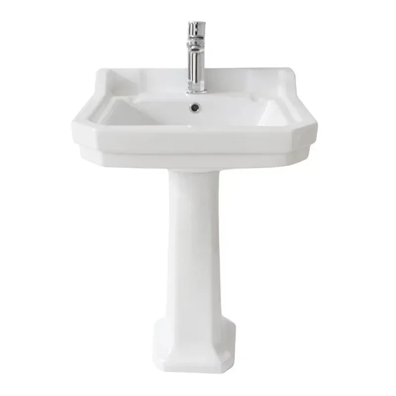 

Full Ceramic Sink Washroom Basin Antique Lavatory Floor Standing Bathroom Sinks Pedestal Basin Sink