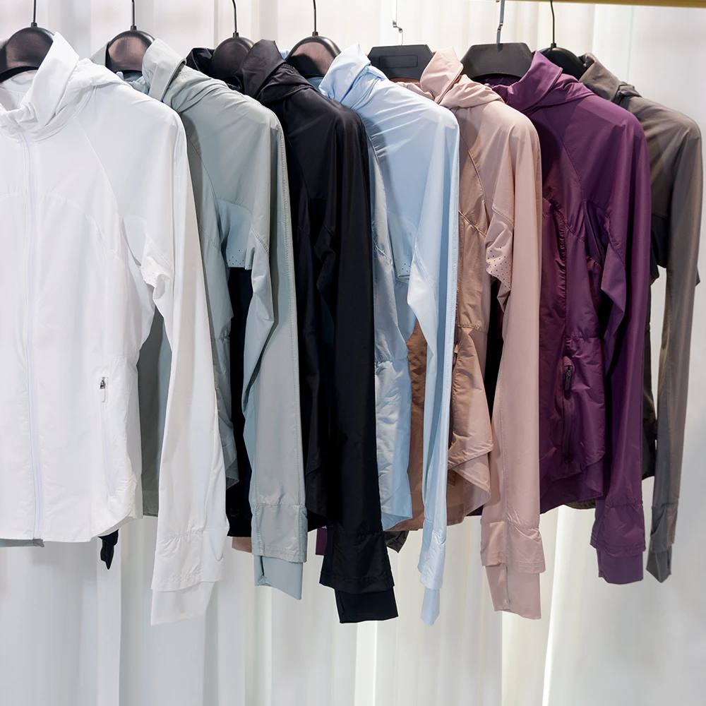 New Summer Women's Sun Protection Jacket Slim Fit Outdoor Camping Hooded Ice Silk Long Sleeve Breathable Anti-UV