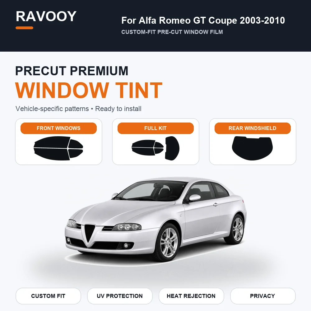 Premium Precut Window Tint Kit Front Rear Windows Rear Windshield For Alfa Romeo GT Coupe 2003-2010 Car Solar Nano Ceramic Film
