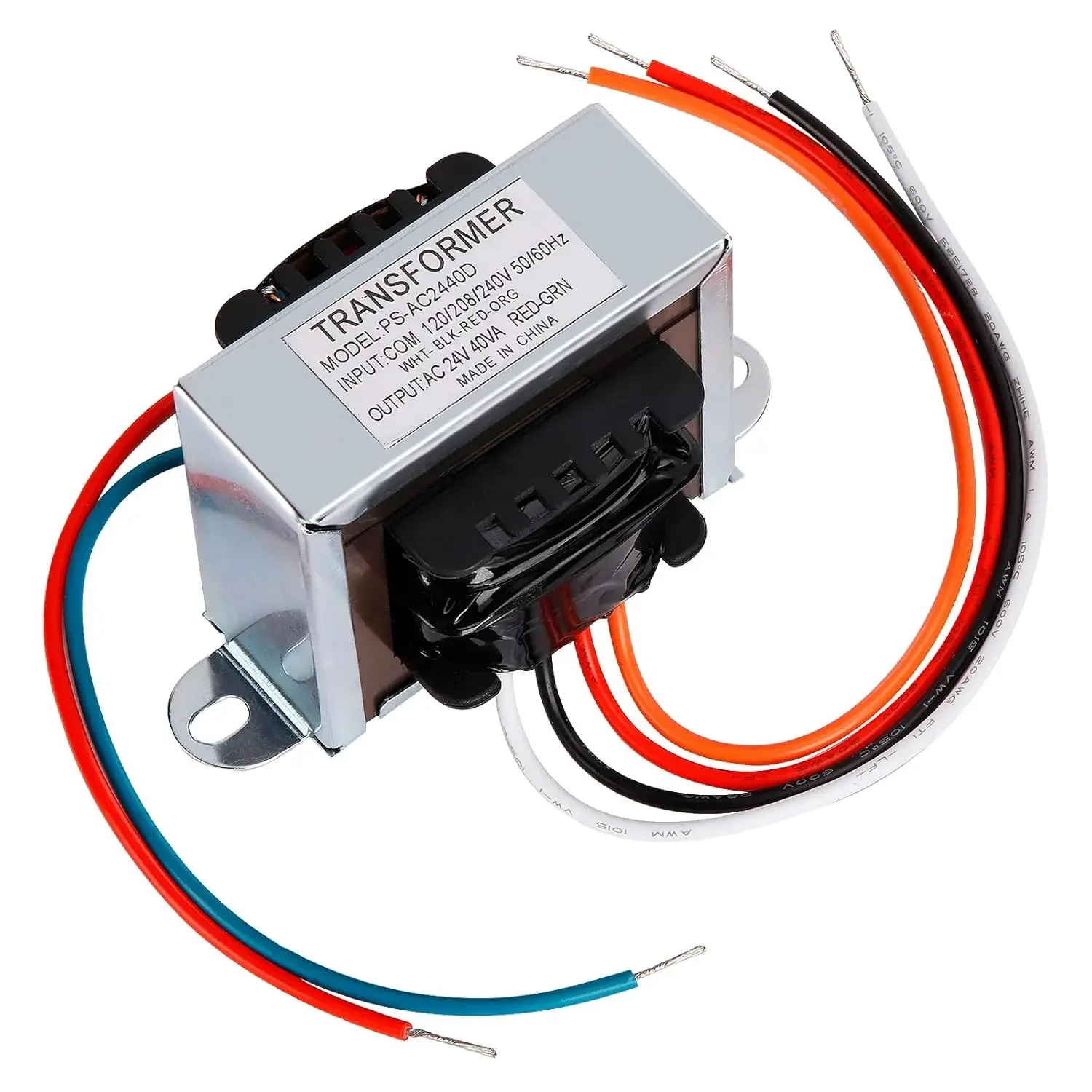 Control Transformer 24V 40VA for HVAC Furnace Applications Input Voltage Options 120V 208V 240V Class B Insulation 68x59mm Size