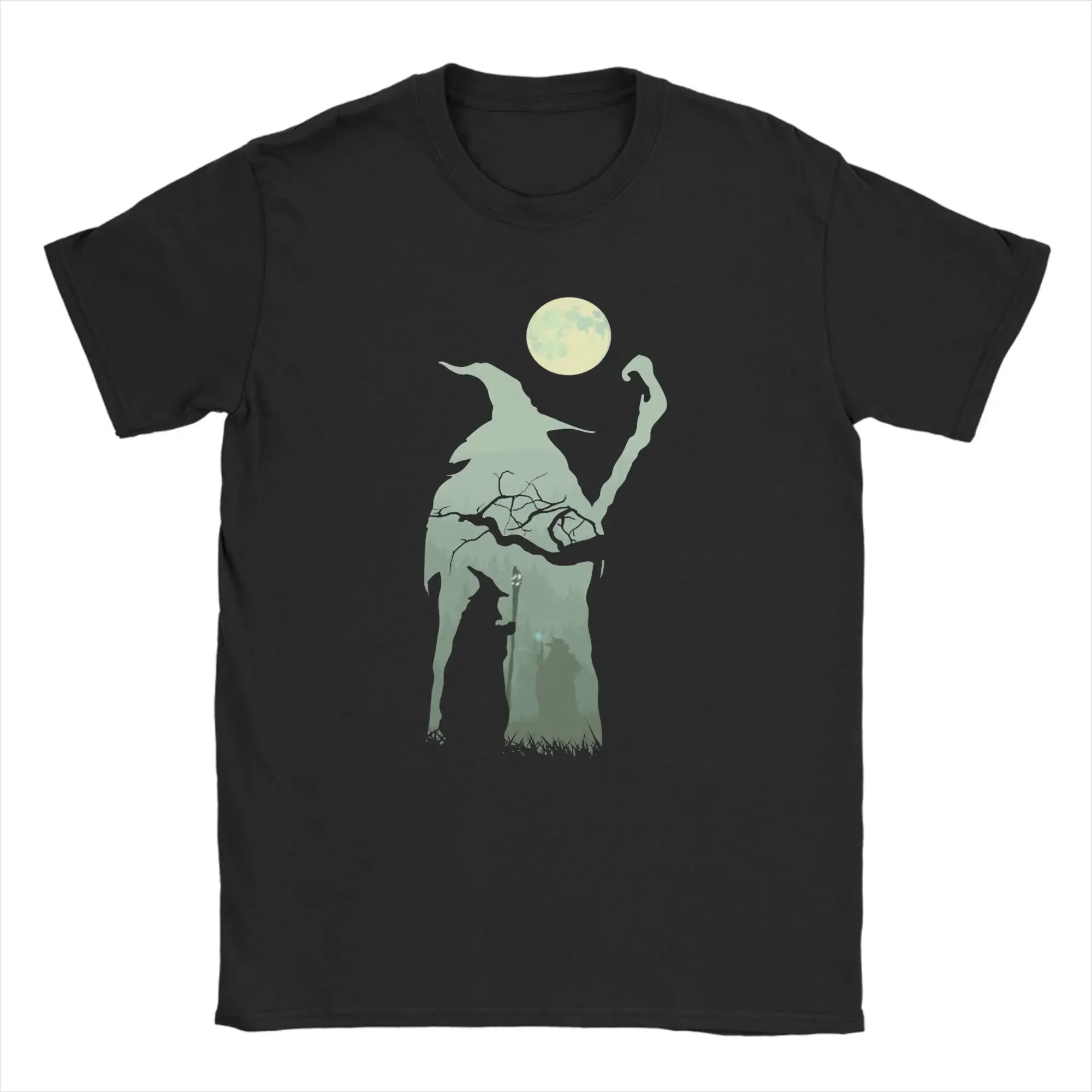 

Wizard Forest Silhouette Gandalf Inspired Graphic Tee Men's Breathable Cotton Crewneck T-Shirt