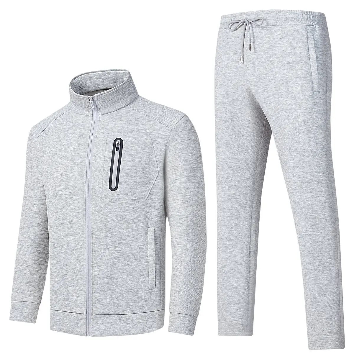 2026 New Autumn Thick Outdoor Morning Exercise Night Run Cardigan Stand-up Collar Splicing Casual Sports Suit