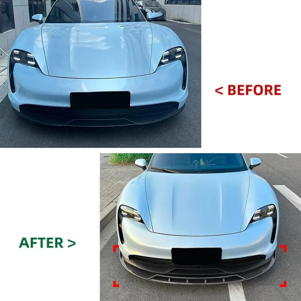 For Forgex Speed Car Accessories Front Lip Bumper Lips Front Splitter for Porsche Taycan 2019+