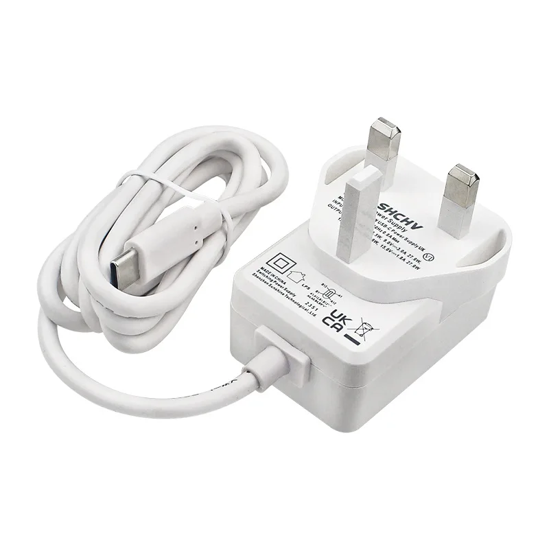 AC 100-240V Power Adapter Suitable for Raspberry Pi 5 USB Type-c Power Adapter Interface 27W Power Adapter with 1.2M Cable
