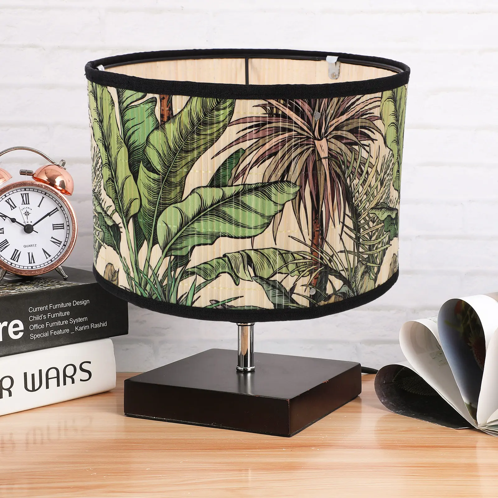 

Bamboo Lamp Shade Cylindrical Bell Pendant Shades for Bedroom Living Room Vintage Decor Lighting Accessories Replacement