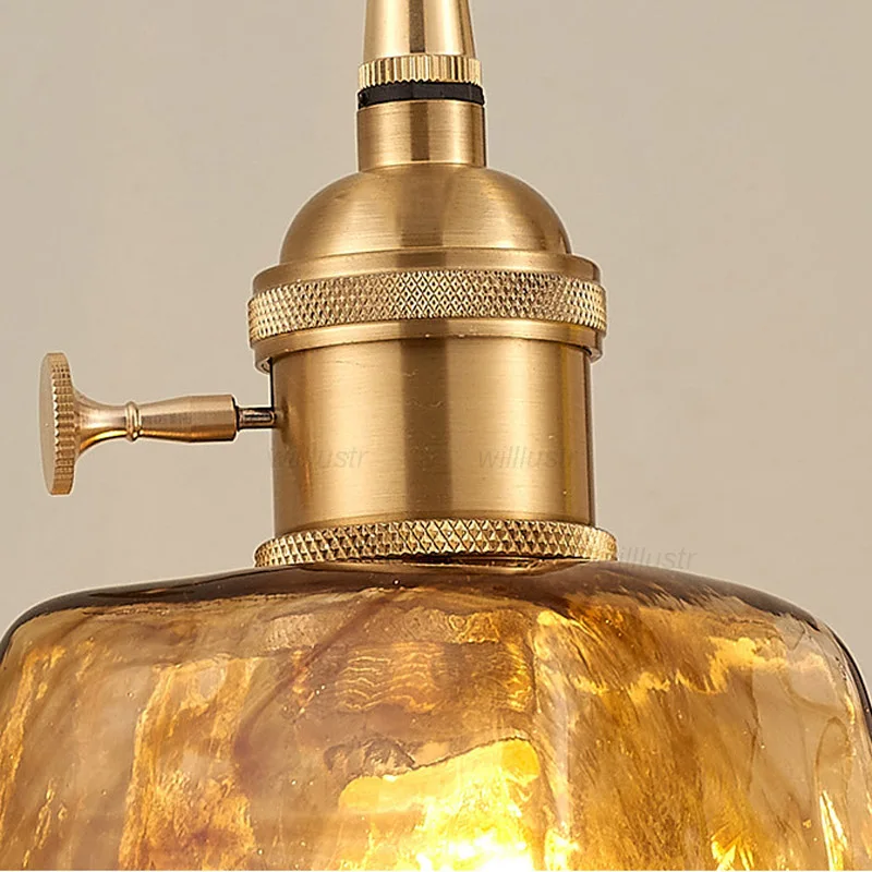 Retro Amber Glass Wall Sconce Vintage Walnut Wood Lamp Hotel Cafe Bar Living Dining Bedroom Bistro Rotating Folding Rocker Light