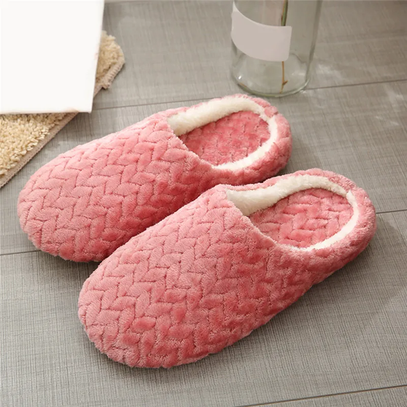 Women Winter Home Fur Slippers Cartoon Cat Non-Slip Soft Warm House Indoor Bedroom Men Couples Boys Girl Memory Foam Floor Shoes