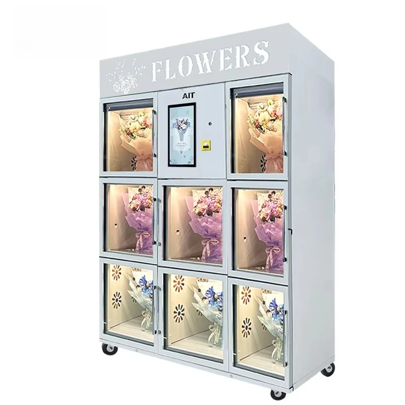 Flower Vending Machine Small and Medium-sized square Grid Fresh-keeping Flower Vending Machine