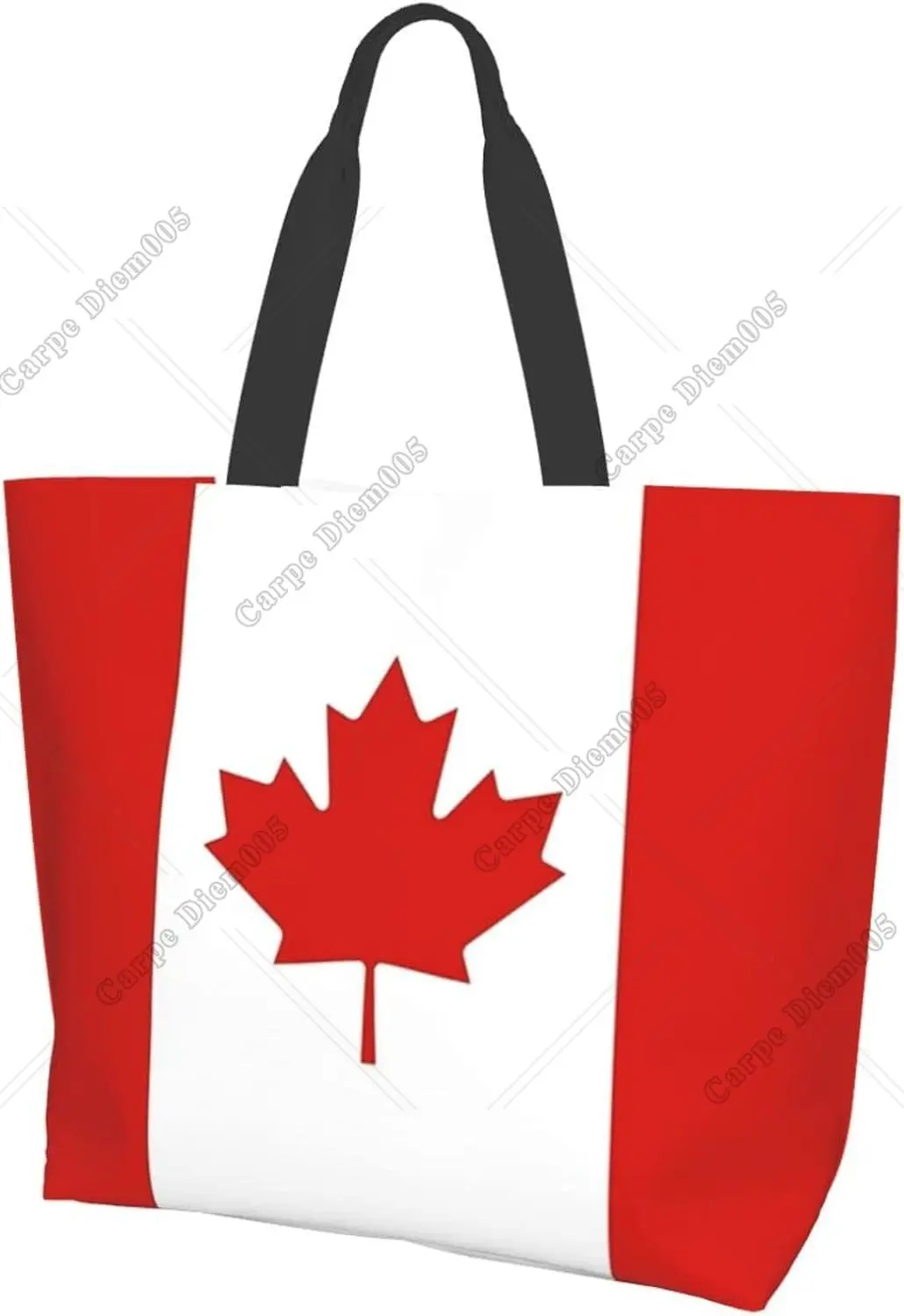 

Canada Flag Maple Tote Bag Large Women Casual Shoulder Bag Handbag Reusable Patriotic Shopping Grocery Bag Fashion Bag