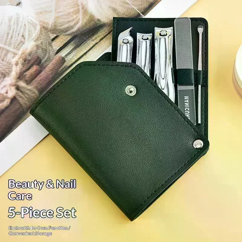 5 Pieces Manicure Set Personal Care Nail Clipper Kit  Nail Clipper Set Grooming Kit Gift for Relatives Friends Families Travel