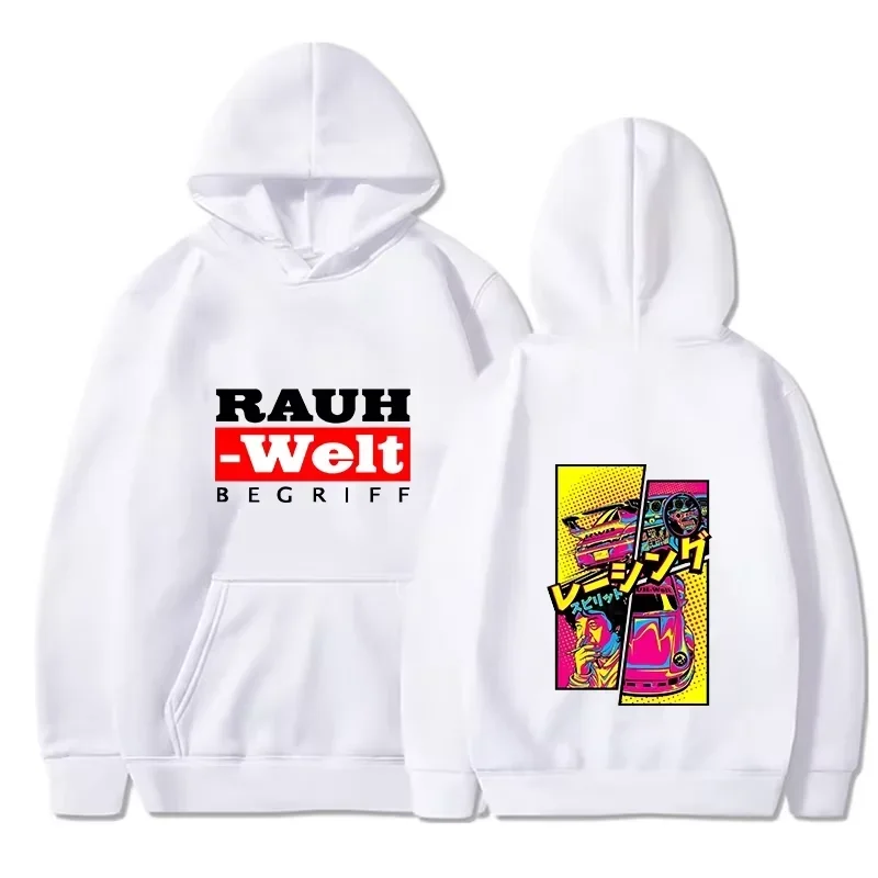 JDM Pop Art Car Hoodie, Unisex Drawstring Hooded Sweatshirt Japanese Tuner Racing Double Sided Print Street Pullover