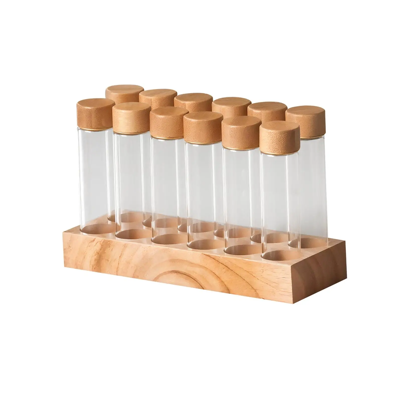 Coffee Bean Test Tube Coffee Containers with Shelf with Lids with Display Rack