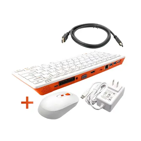 Orange Pi 800+5V4A Type-C Power Supply+Wireless Mouse+HDMI Cable,RK3399 Portable Mini PC 4K HD Wifi+BT 5.0 Gaming Keyboard Kit