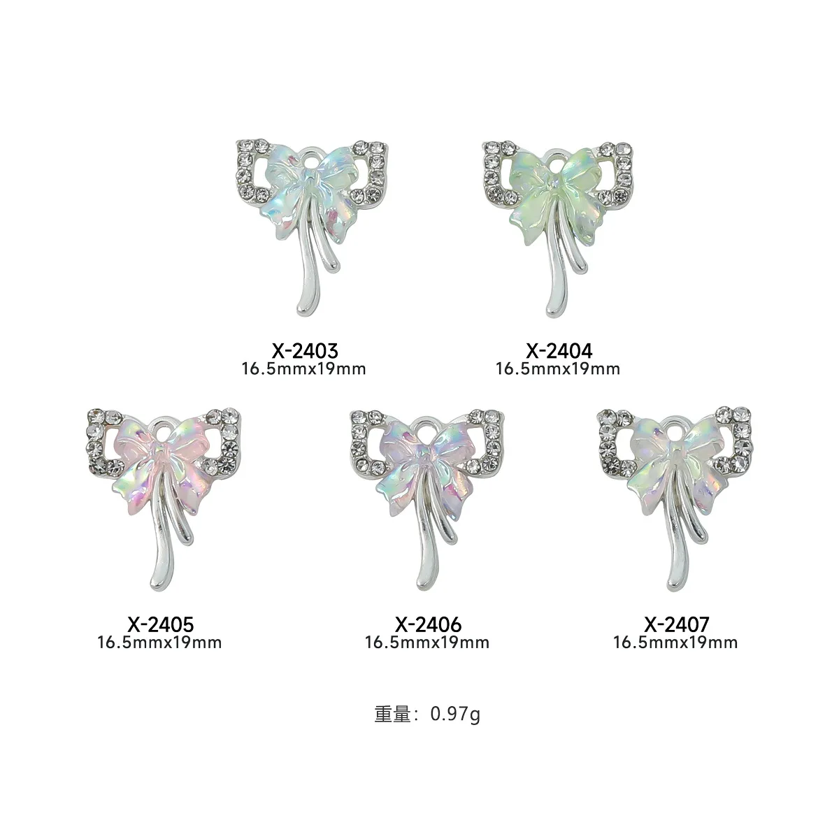 10 ชิ้น/ถุง 3D เล็บ Rhinestones ผีเสื้อสายรุ้งเล็บ Charming Maniucre เคล็ดลับ DIY อุปกรณ์เสริม