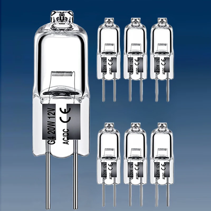 10 قطعة/المجموعة 5 واط 10 واط 20 واط 35 واط 50 واط 2900 كيلو الهالوجين الطاقة الدافئة G4 12 فولت لمبات إضاءة داخلية ضوء JC ثنائية دبوس LED كريستال غلوب مصباح