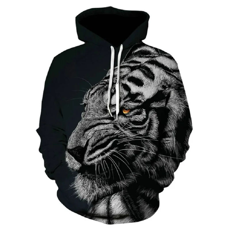 Sudadera con capucha con estampado 3D de Animal Tiger para hombre y mujer, suéter informal con estampado en 3D, chándal de calle