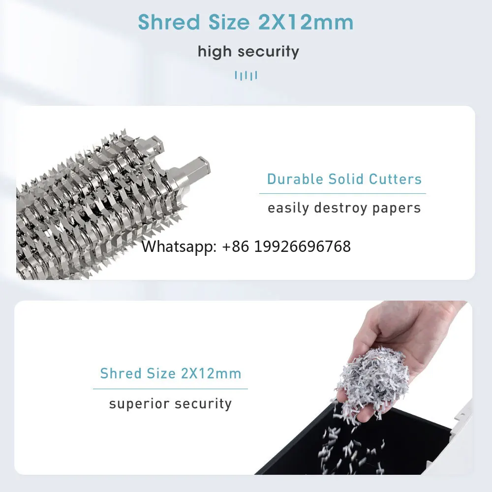 

16L P-5 Small Paper Shredder High Security 10 Sheets Mobile Mini Document Destroyer for Commercial Office Home Use factory
