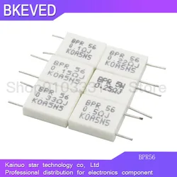 10pcs BPR56 5W 0.001 0.1 0.15 0.22 0.25 0.33 0.5 ohm Non-inductive Ceramic Cement Resistor 0.1R 0.15R 0.22R 0.25R 0.33R 0.5R