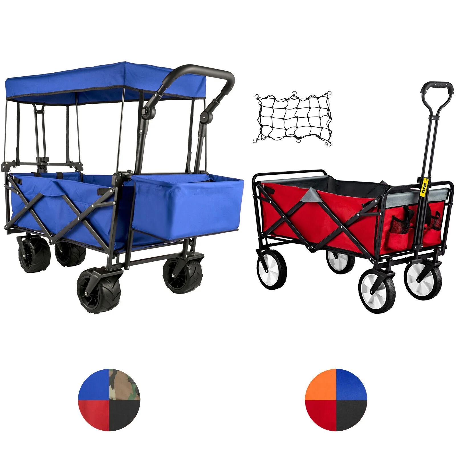 Folding Wagon Cart Collapsible Folding Garden Cart w/ Shade Beach Utility United States