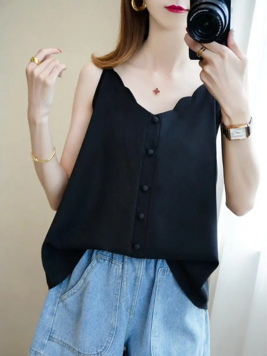 camisola-feminina-plus-size-de-verao-top-solto-de-comprimento-medio-camada-base-cobre-barriga-com-bolso-e-lenco-roupa-in