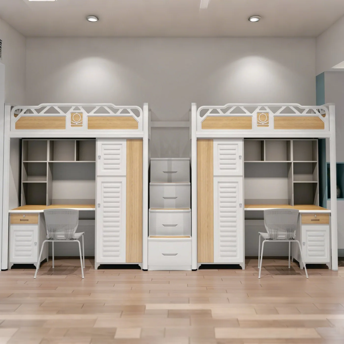 Customized elevated bed on the bed and under the table staff modern small apartment desk bed apartment