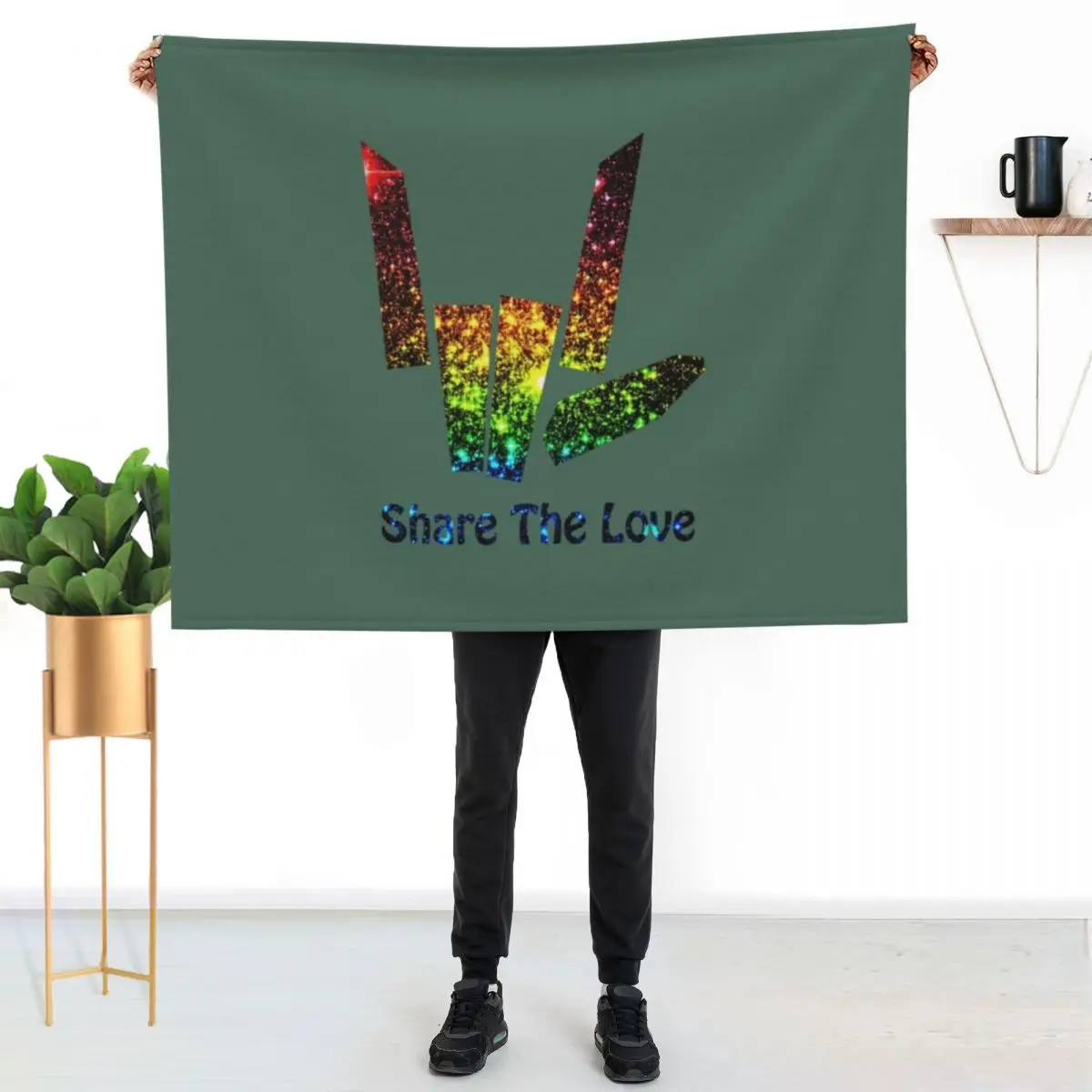 Share The Love Glow Throw Blanket Single Thin Decorative Beds For Decorative Sofa wednesday warm winter Blankets