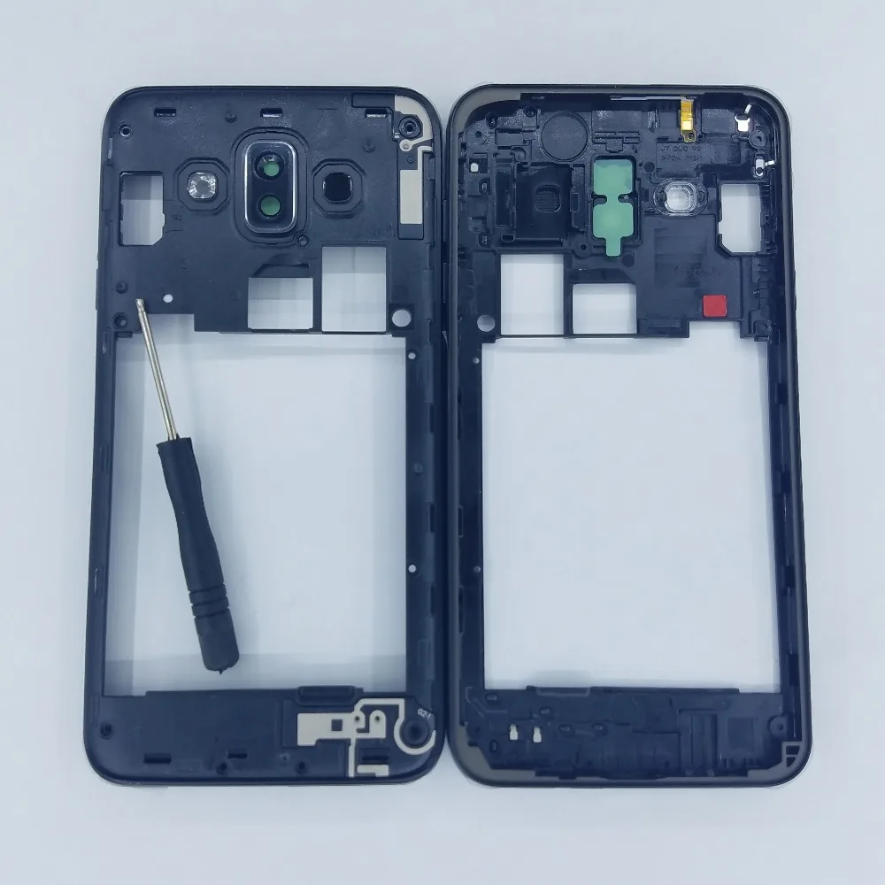 Pop para samsung galaxy j7 duo 2018 SM-J720F j720f j720 telefone móvel nova habitação quadro médio chassi com ferramenta de lente da câmera
