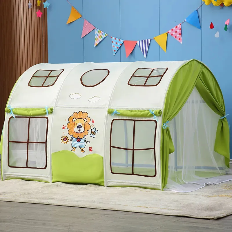 Cute Cartoon Pattern Foldable Bed Tent Toys Mosquito Net House With Window Light Blocking Cozy Relax For Boys Girls ABDL Adult