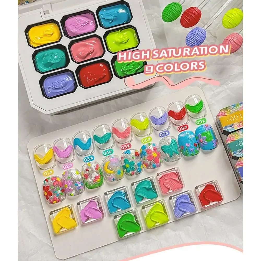 

2025 Dopamine Fluorescence Oil Painting Glue Diy Durable Solid Gel Oil High Saturation Gel Nail