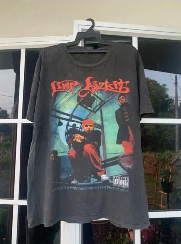 

Винтажная футболка Bootleg Limp Bizkit Музыкальная винтажная рубашка для мужчин HL3992(1)