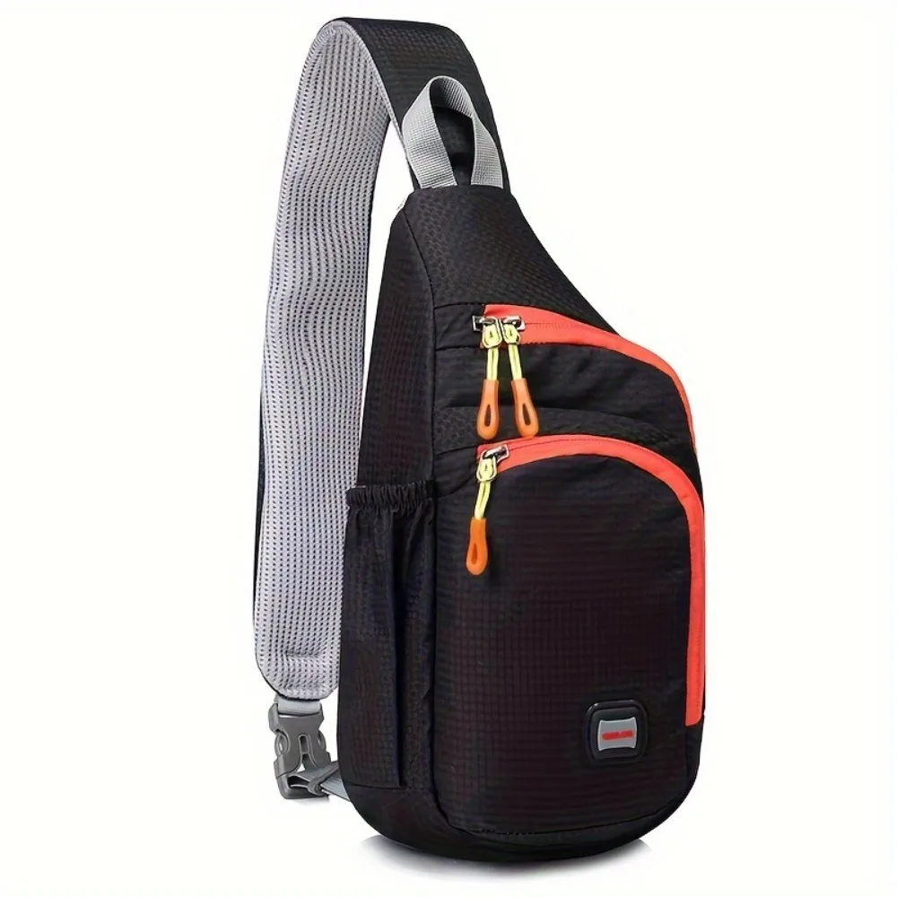 Waterproof Nylon Fanny Pack, Trendy Zipper Sling Bag With Side Pocket For Outdoor Sports