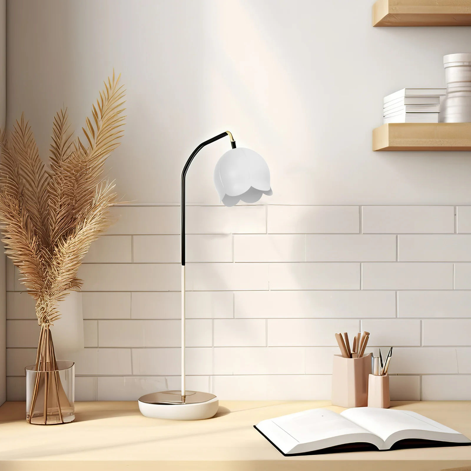 

Bellflower Lampshade Small Iron Bedroom Night Light Replacement Table Lamp Shade Decorative Light Accessory Compatible Bulb