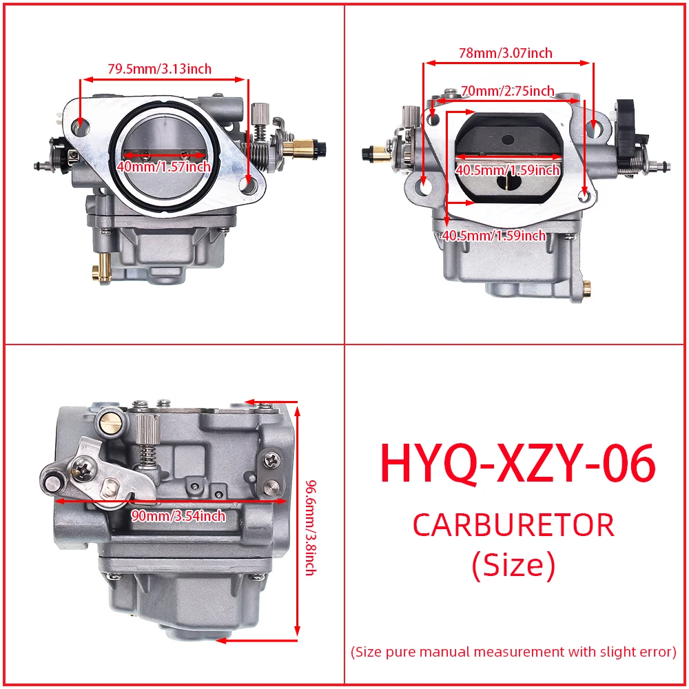 For Yamaha 40HP 2 Stroke E40X E40XMH 30HP Outboard Motor Carburetor Assembly Replaces 66T-14301-02 66T-14301-00