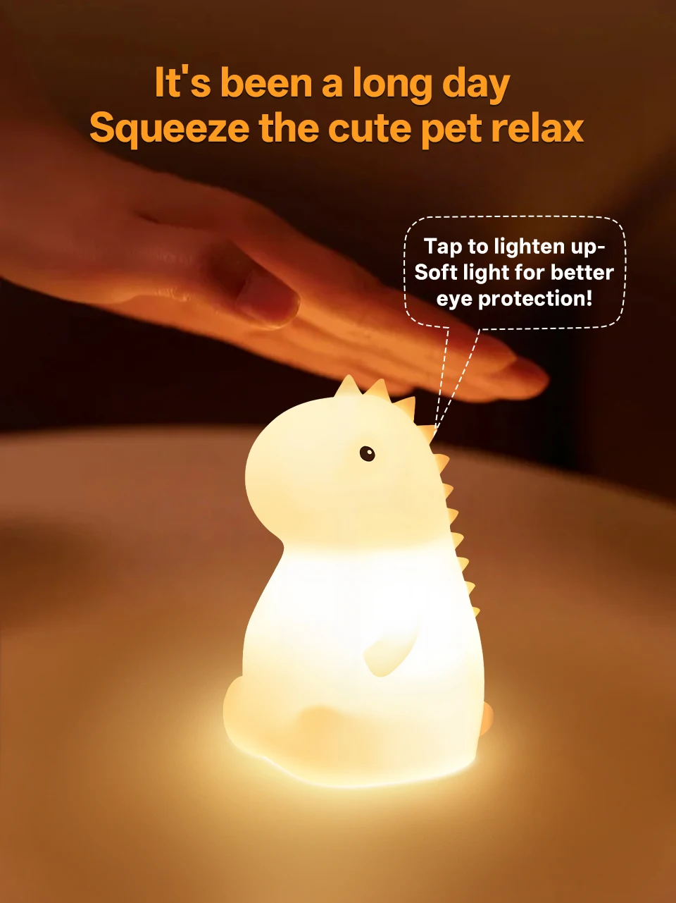 KFV Cute Pear Night Light 7-Color Dimmable Touch-Controlled Night Light Silicone Stress Reducing Pat Duck Lamp USB Rechargeable