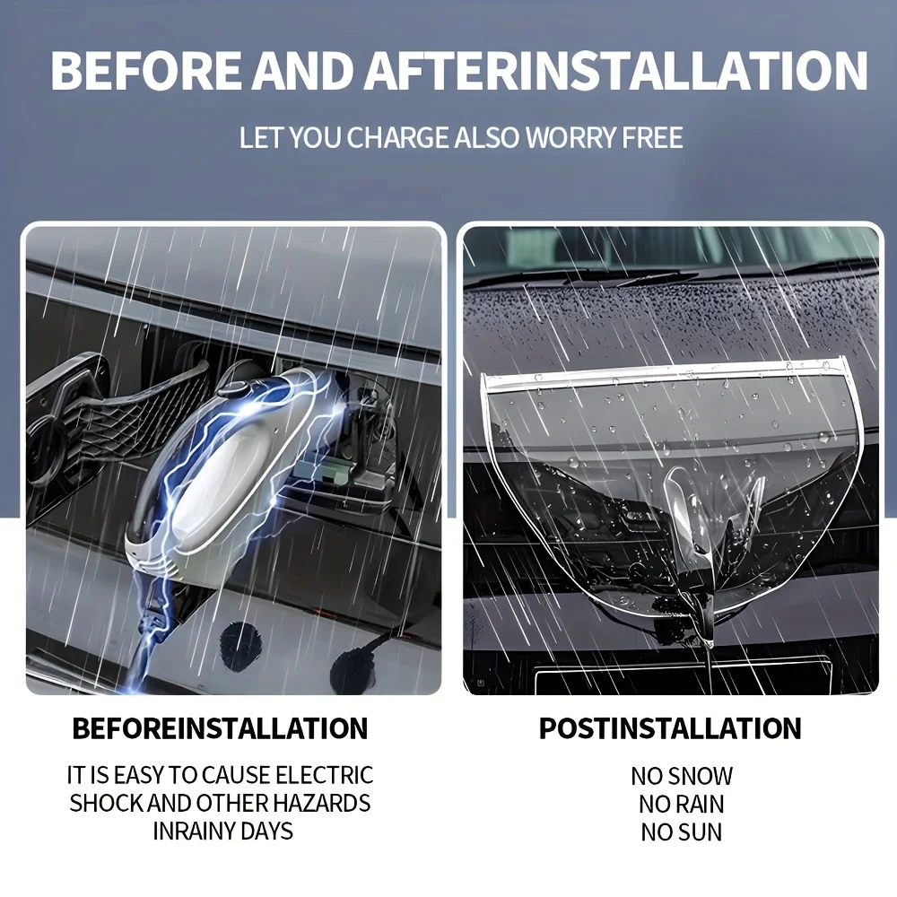 Copertura antipioggia per ricarica per auto New Energy Pistola di ricarica per auto elettrica universale per esterni Accessori per copertura antipioggia e neve per auto impermeabili