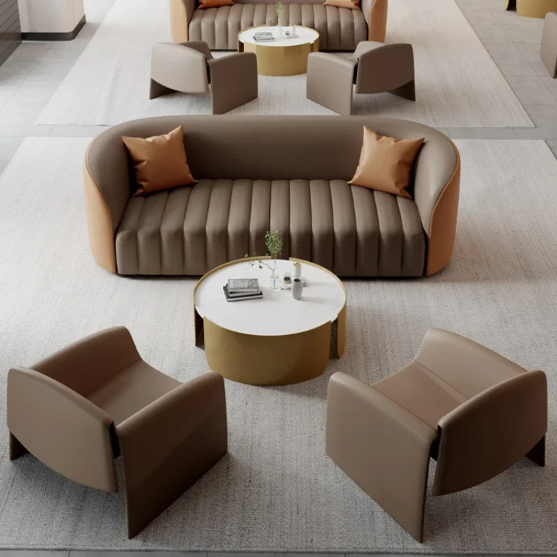 Office sofa, business hotel lobby rest area, reception sofa, coffee table combination, beauty salon sofa creativity