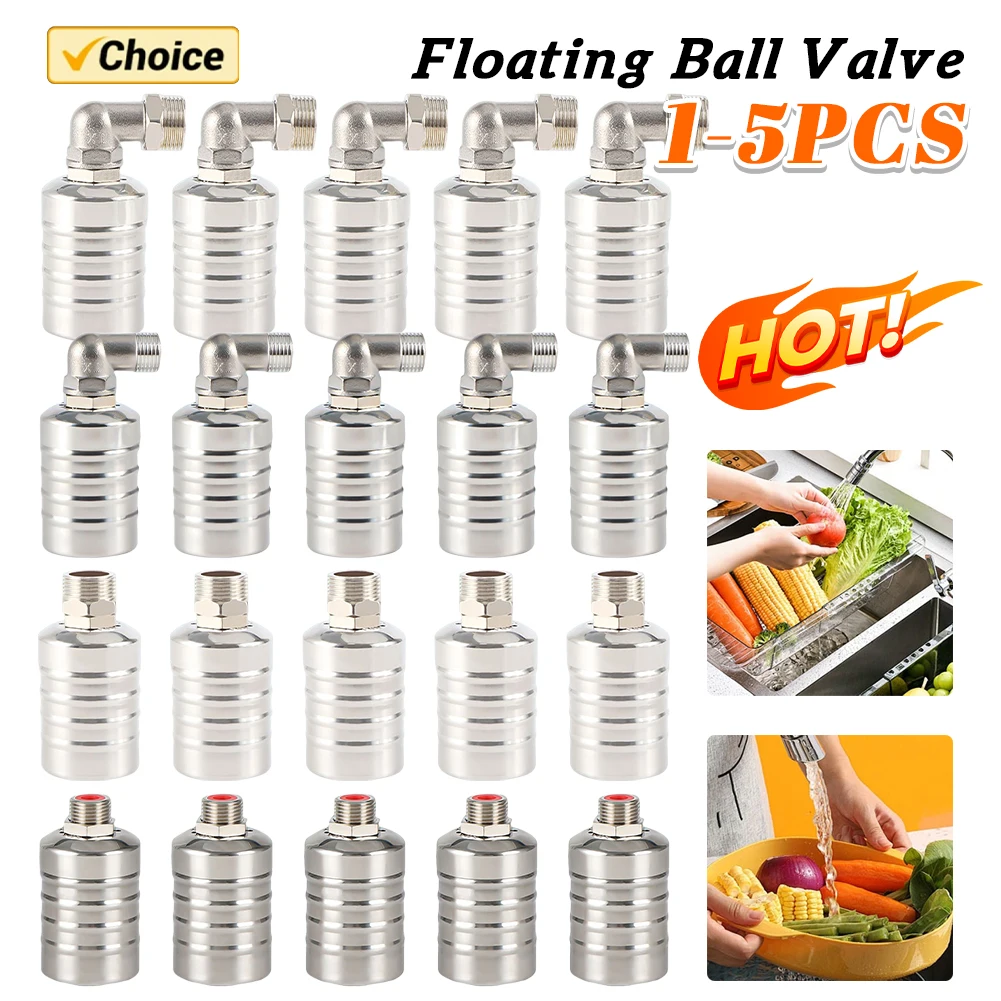 

1-5PCS Water Tank Water Tower Shutoff Valve Stainless Steel Water Stop Refill Controller Corrosion Resistant Kitchen Accessories