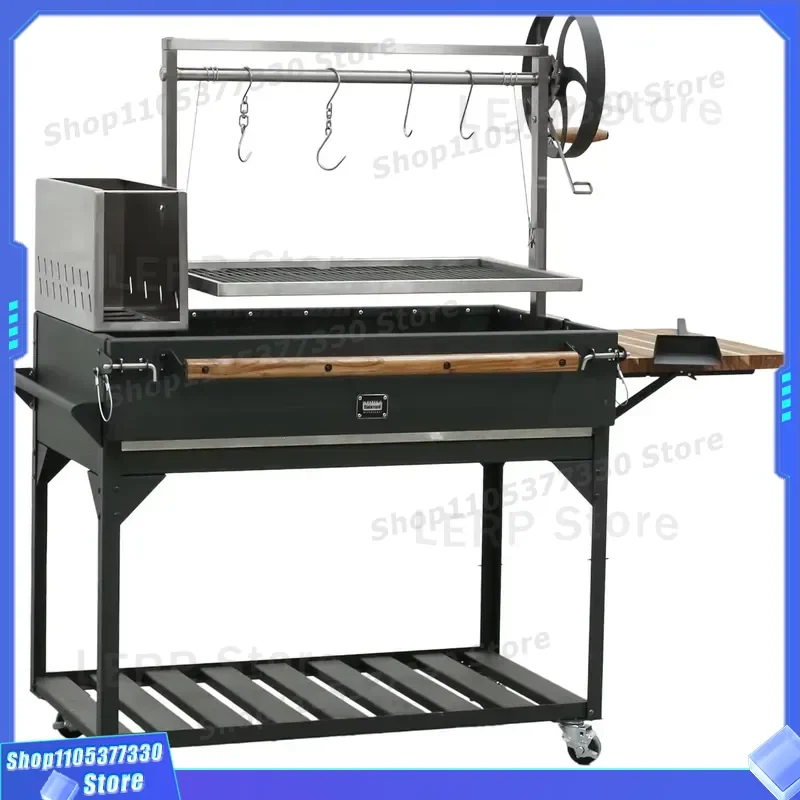 Luxury Freestanding Outdoor Grill Modern Designer Style Steel Structure Powder Coated Trolley Flame Safety BBQ Equipment