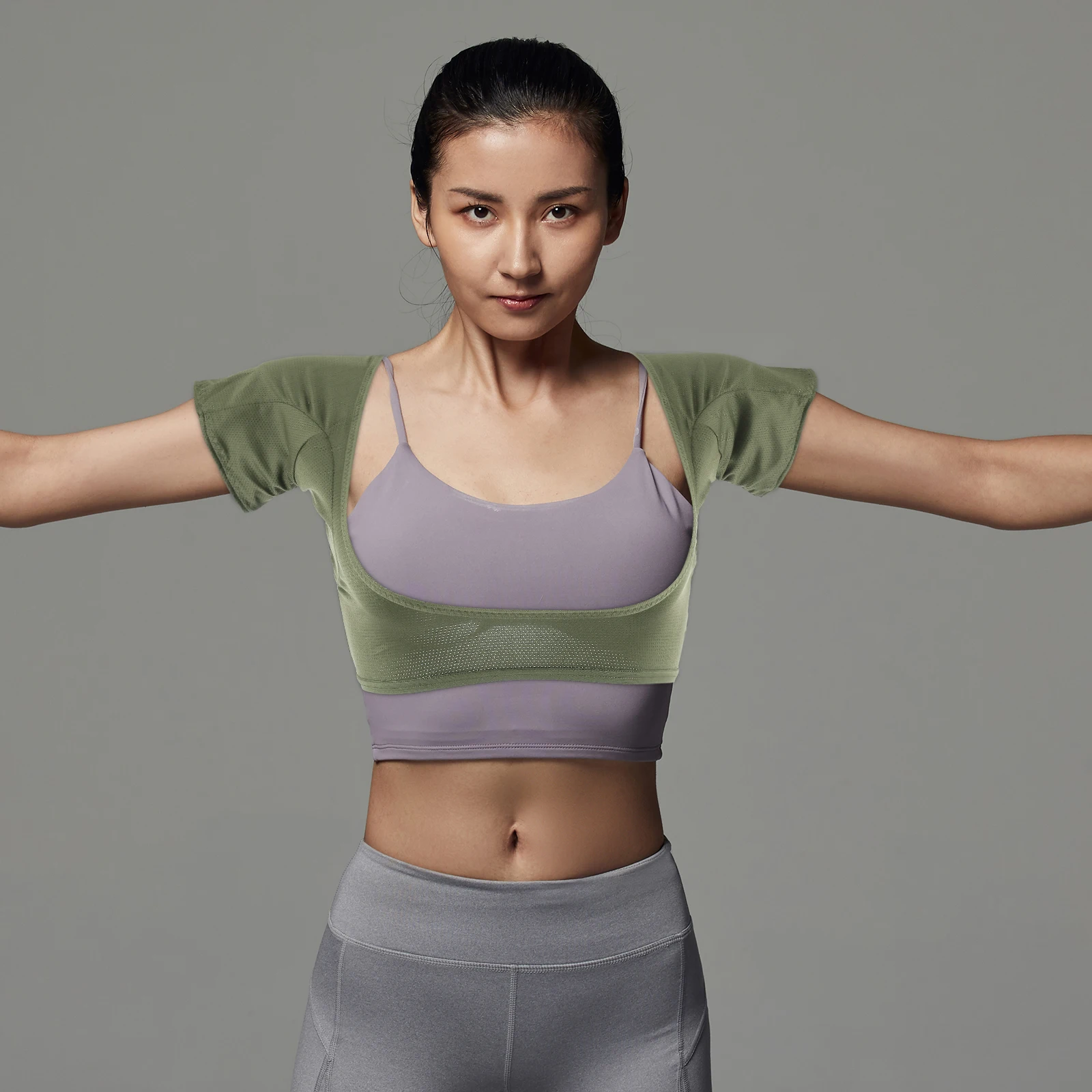 

Women's Sweatproof Underarm Vest with Integrated Absorbent Pads Moisture-Wicking Breathable Athletic Tank Top for Gym Yoga