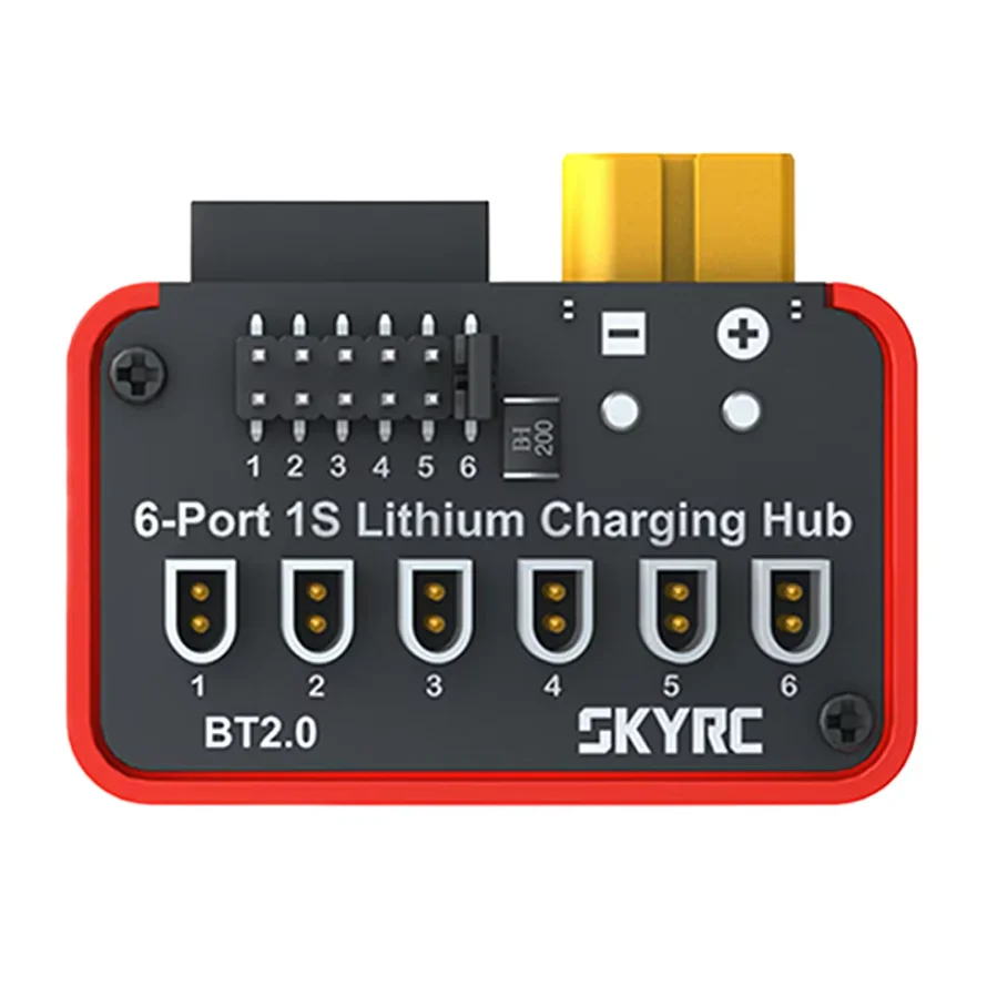 SkyRC OSH 6-Port PH2.0 / BT2.0 1S LiPo LiFe Li-ion LiHV Akku-Ladehub-Adapterplatte, kompatibel mit B6neo, B6ACneo, B6neo+ und B6neo 2 – Detail 1
