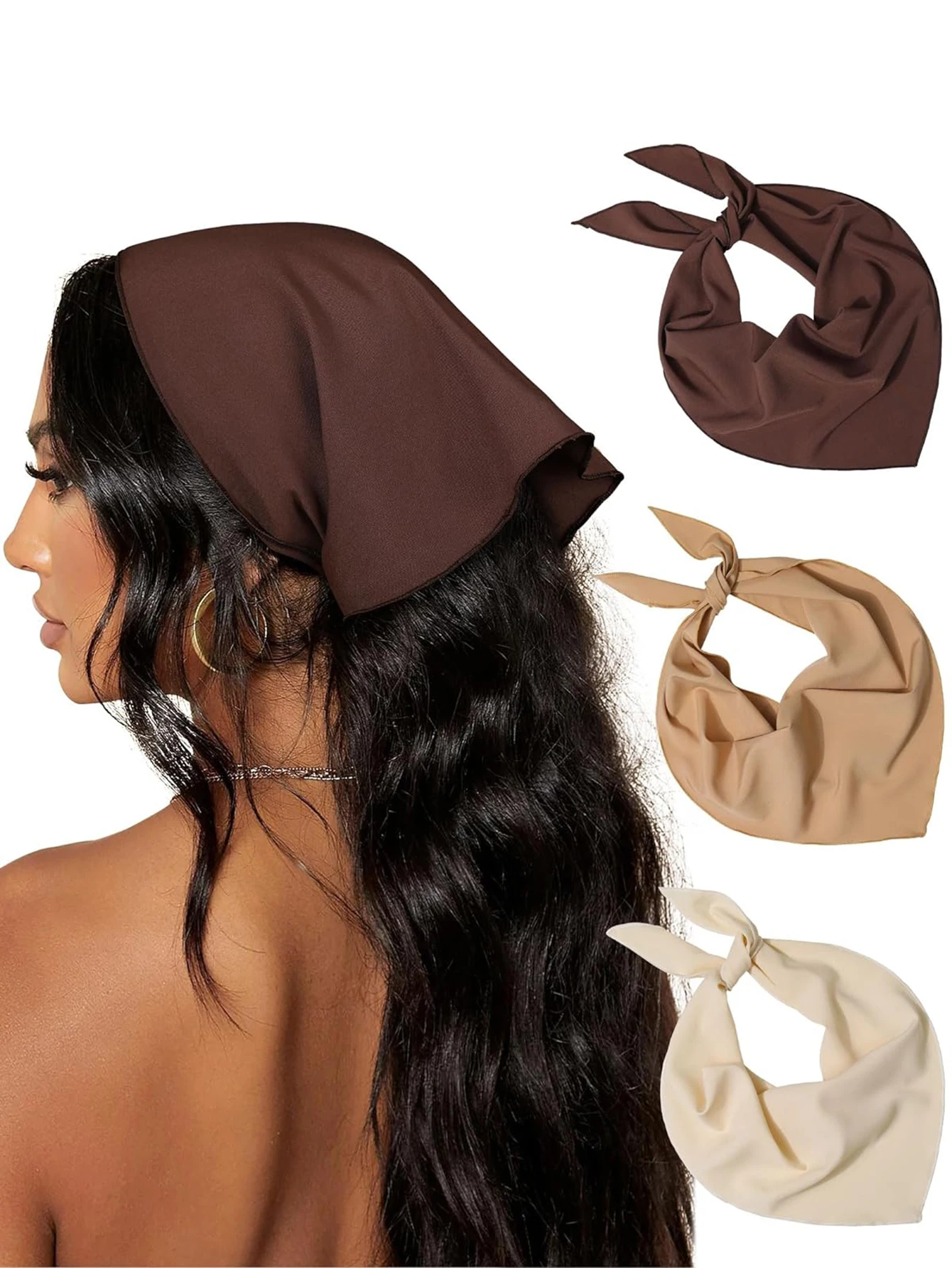 

3 шт./компл., банданы для волос, платок на голову для женщин и девочек, шарф для волос в стиле бохо, повязка на голову, бандана, треугольный платок на голову