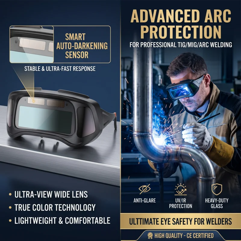 Darkening Argon Arc Welding Glasses Welding Goggles True Color Len Adjustable Safety Welding Strong Light Eye Protection Glasses